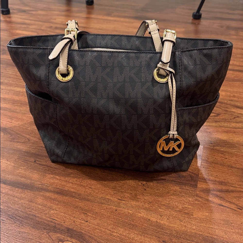Michael Kors Dark Brown Tote with Gold Logo